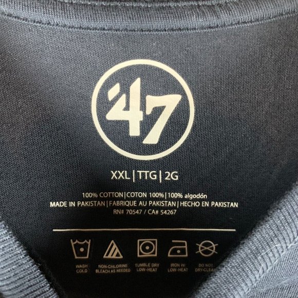 ’47 T-Shirt Mens 2XL Navy Cotton Utah Jazz Crew‎ Neck Short Sleeve Pullover 7369 - Picture 2 of 7